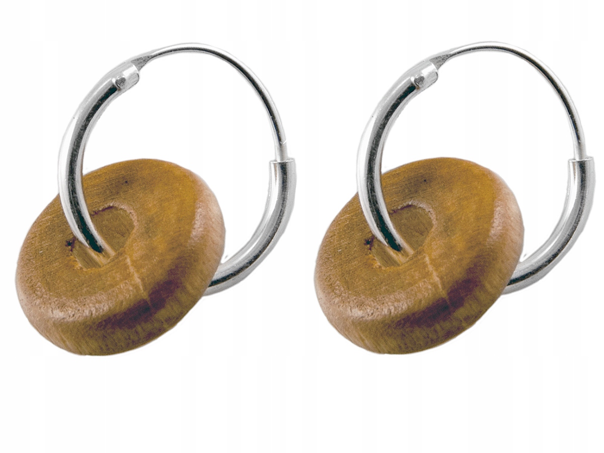 

Versil kolczyki koła 12 mm drewno Srebro 925