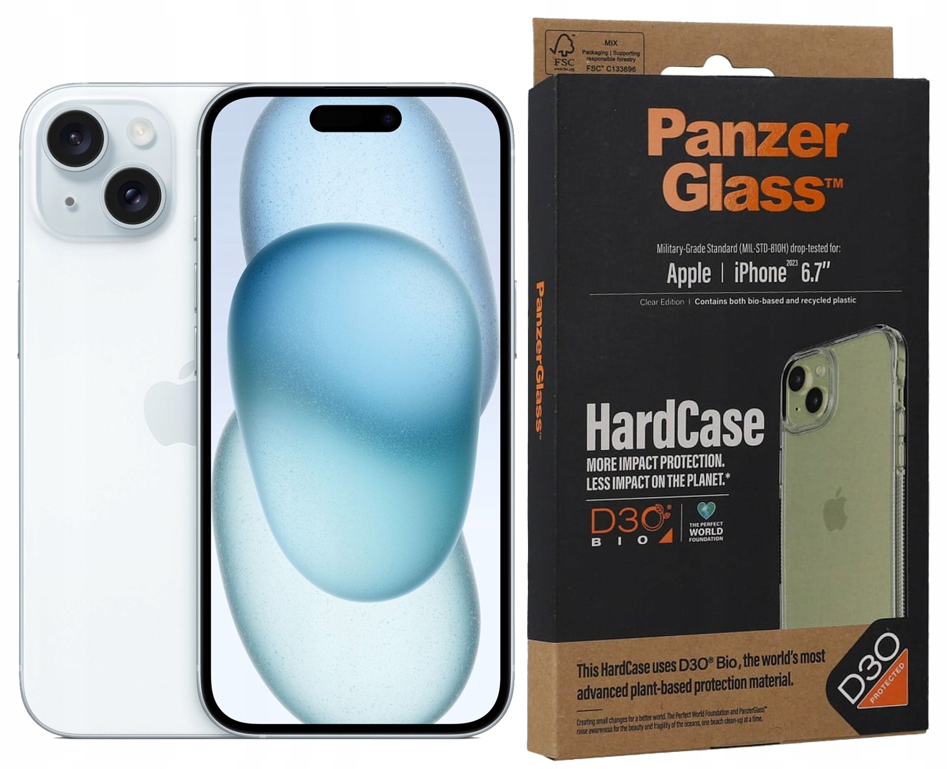 Panzerglass Pouzdro Bezbarvé Antibakteriální HardCase pro iPhone 15 Plus