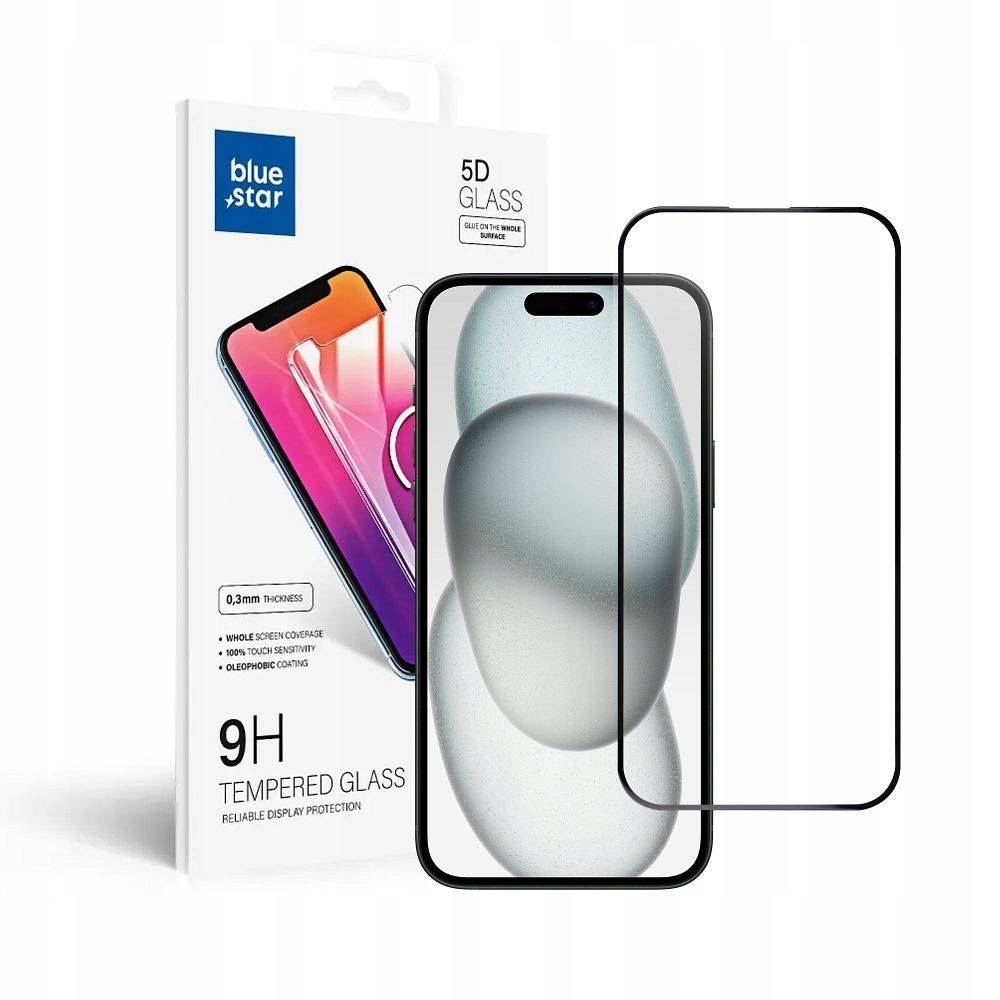 Szkło Hartowane Blue Star 5D Do Iphone 15 Plus (Full Glue) Czarny