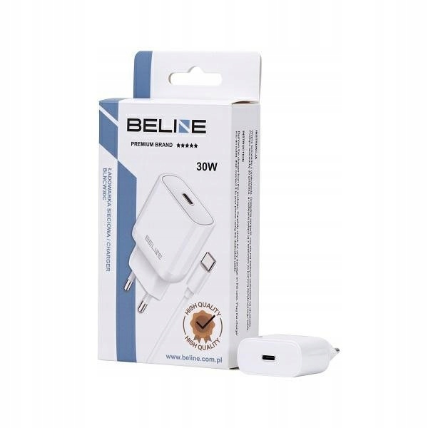 Beline 1x USB-C 30W + kabel USB-C PD 3.0 GaN Biały