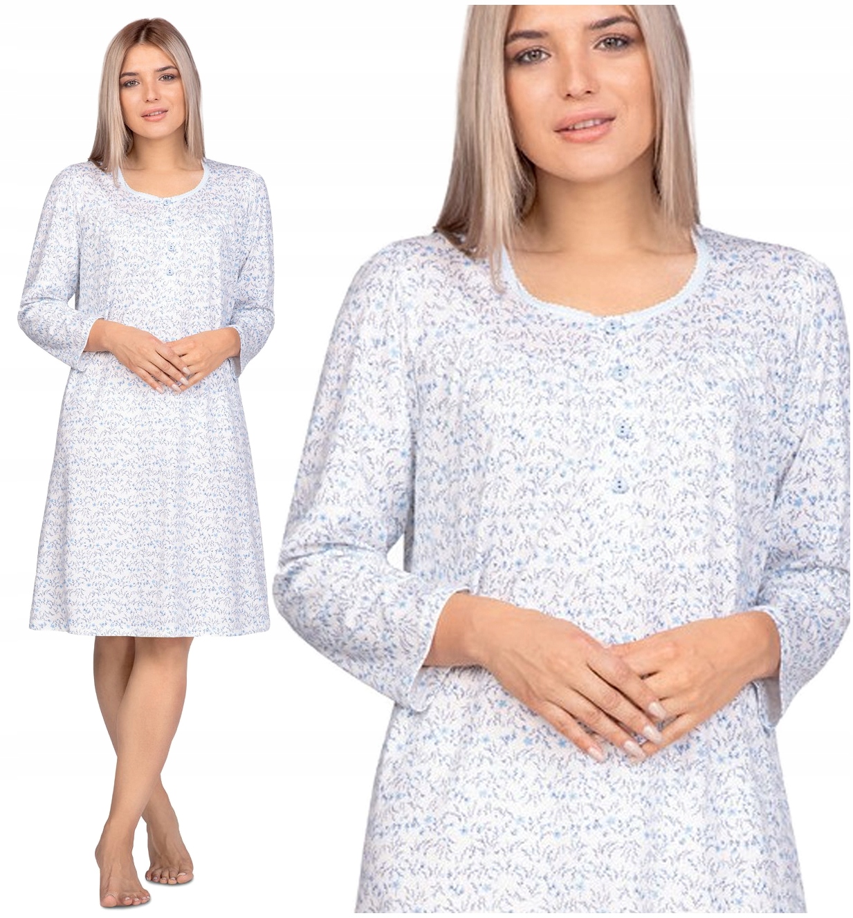 

Regina 079 koszula nocna w kwiaty w1 bawełna L