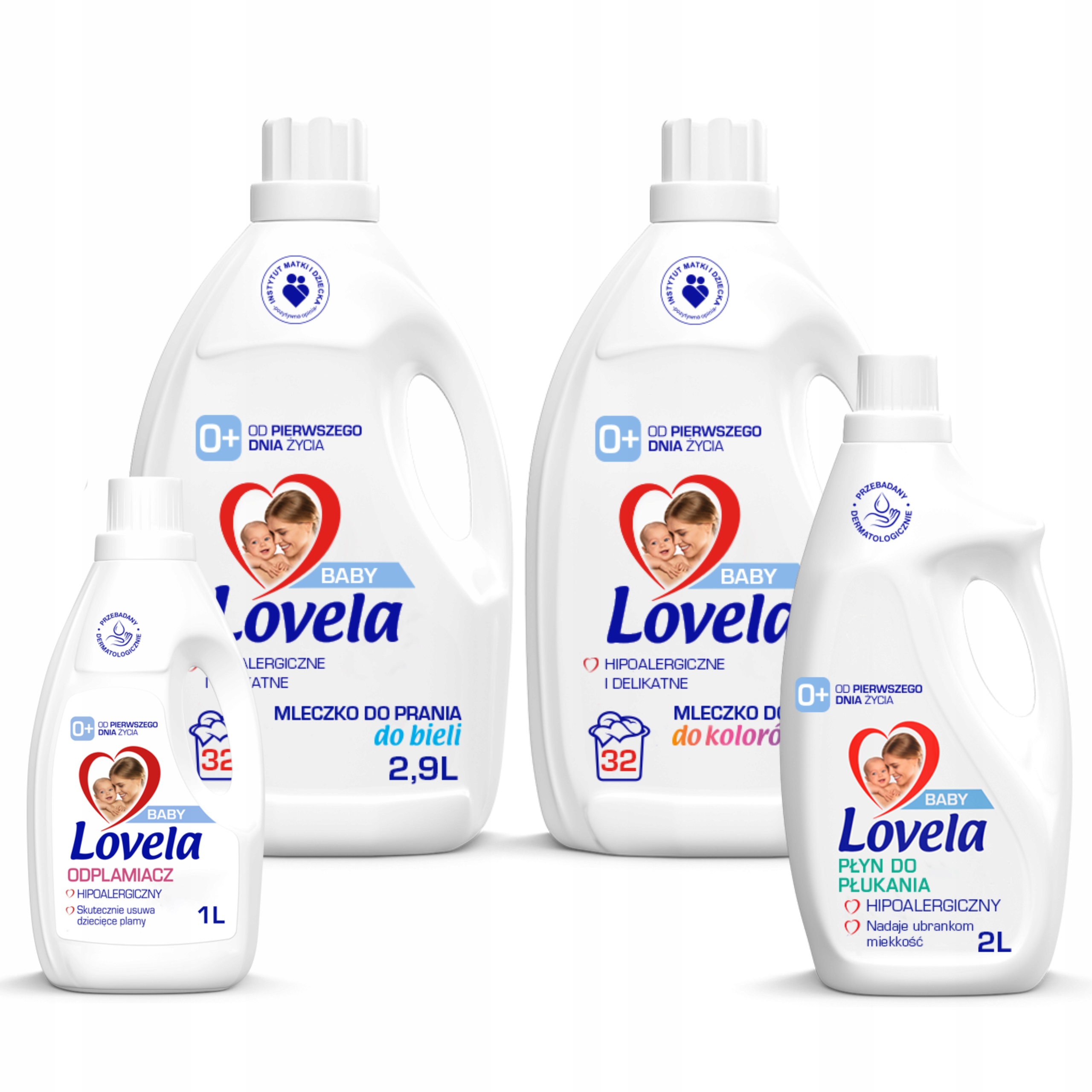 Lovela Baby Zestaw do Prania Mleczko x2 Odplamiacz Płyn do płukania