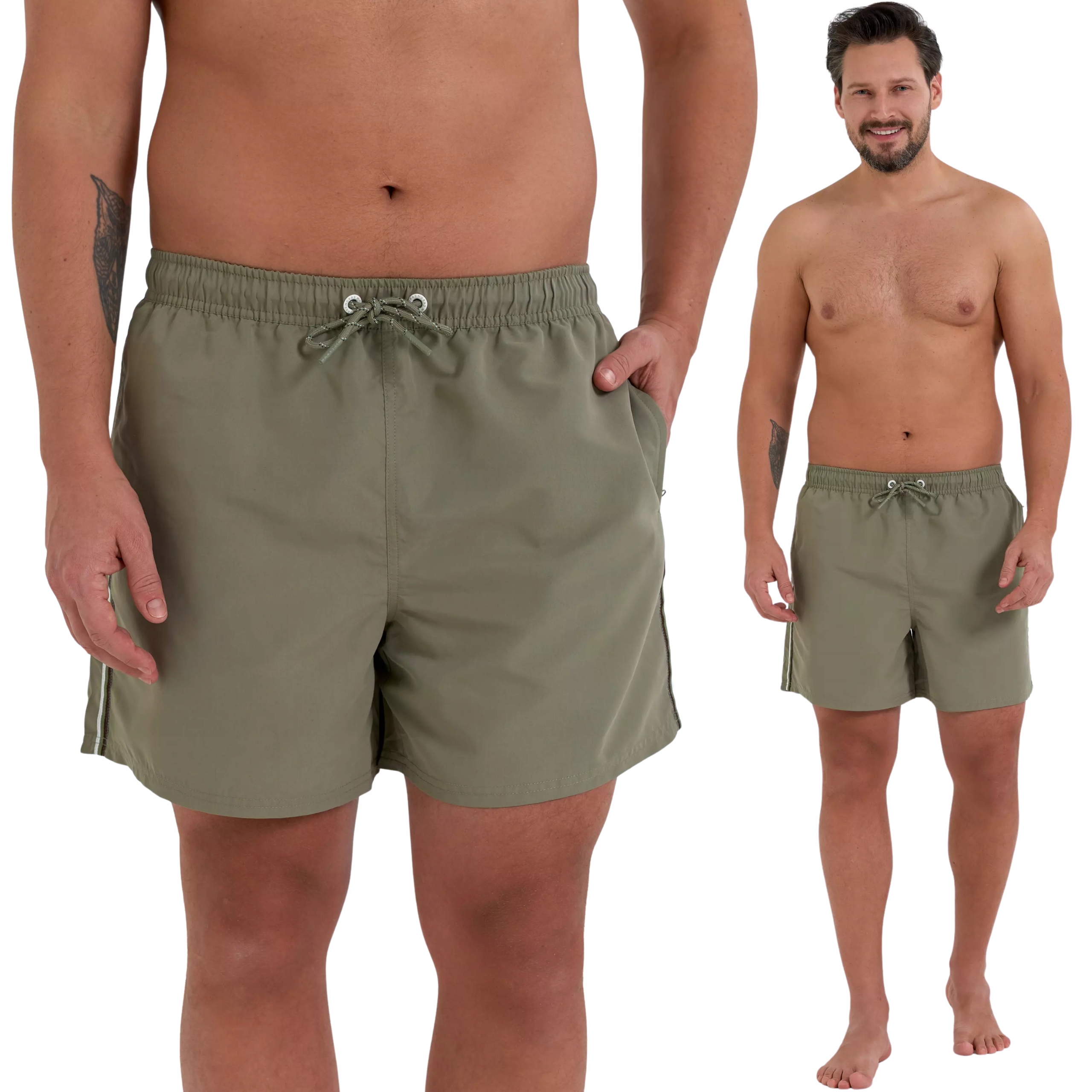 SZORTY KĄPIELOWE SPODENKI PLAŻOWE KĄPIELÓWKI MORAJ WIĄZANE ZIELONE