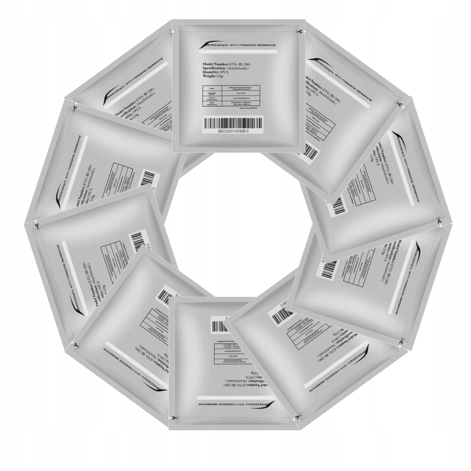 Membrána pro kryolipolýzu 34x42 cm až do -20°C 10 ks
