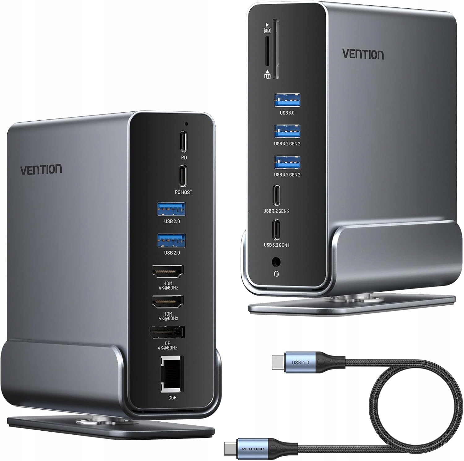 Dokovacia Stanica 15V1 Vention Mst Hub 4K Hdmi 60HZ 10GBPS Usb RJ45 Audio Pro
