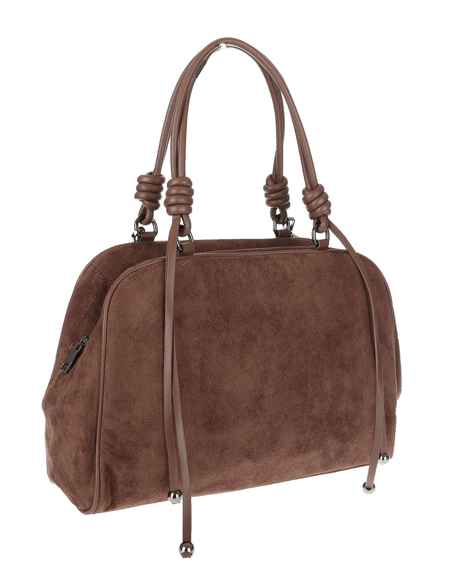 Dámská shopper kabelka módní semišová lehká taška kufřík D715 Čokoládová