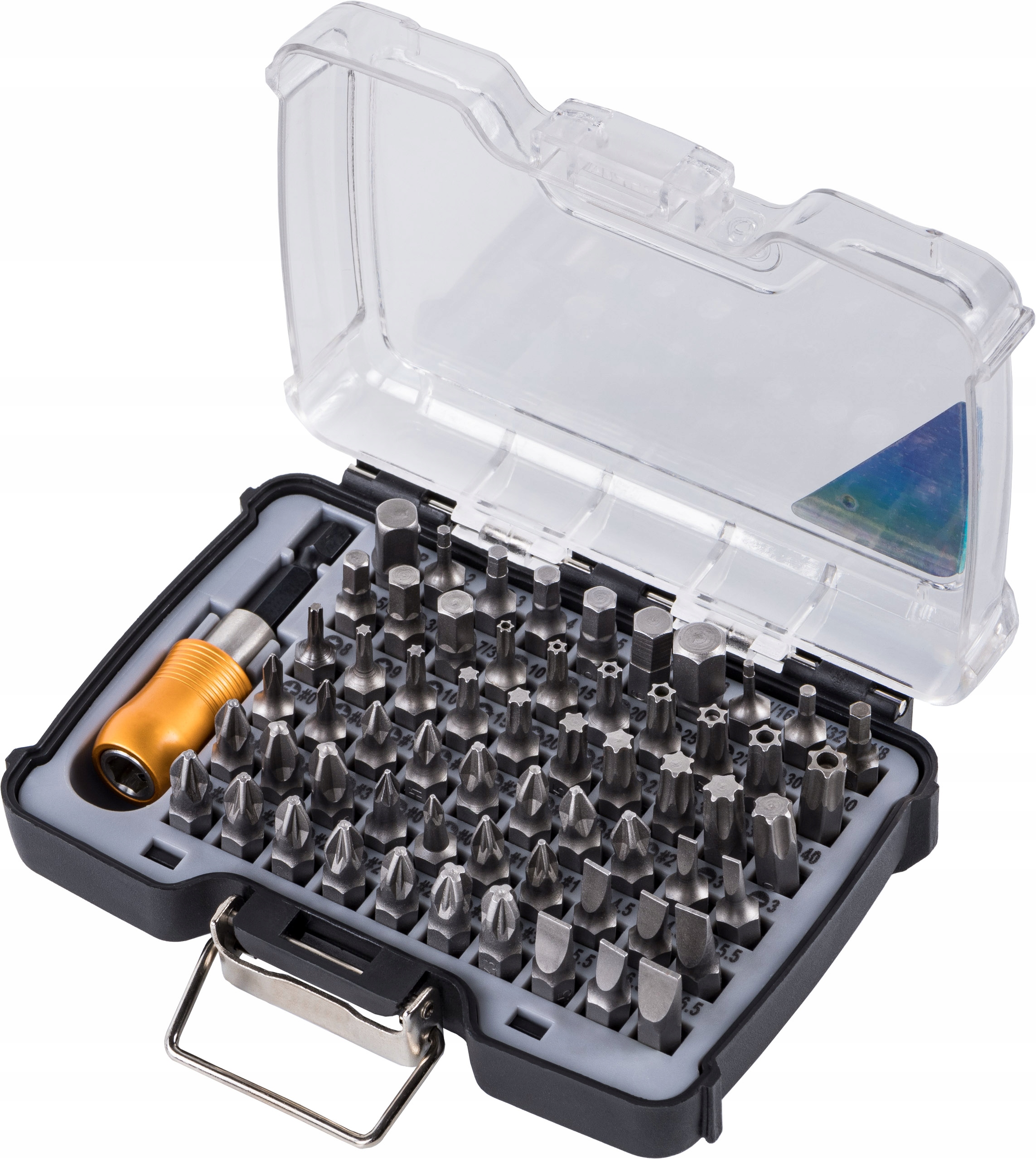 

Zestaw 61 szt. Bitów, stal S2 Z Adapterem Tactix