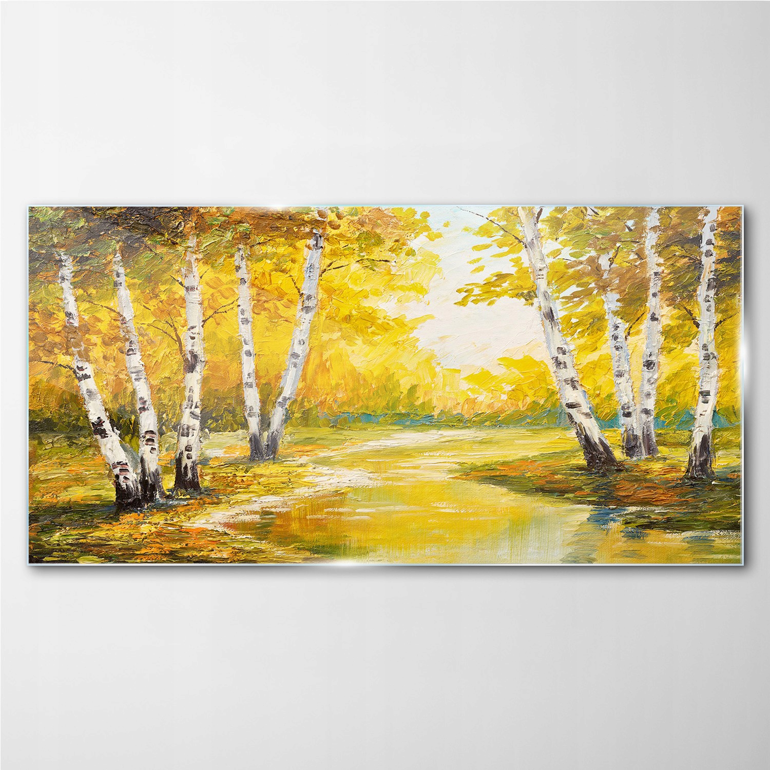 

Foto-obraz szklany Malarstwo las drzewa 140x70 cm