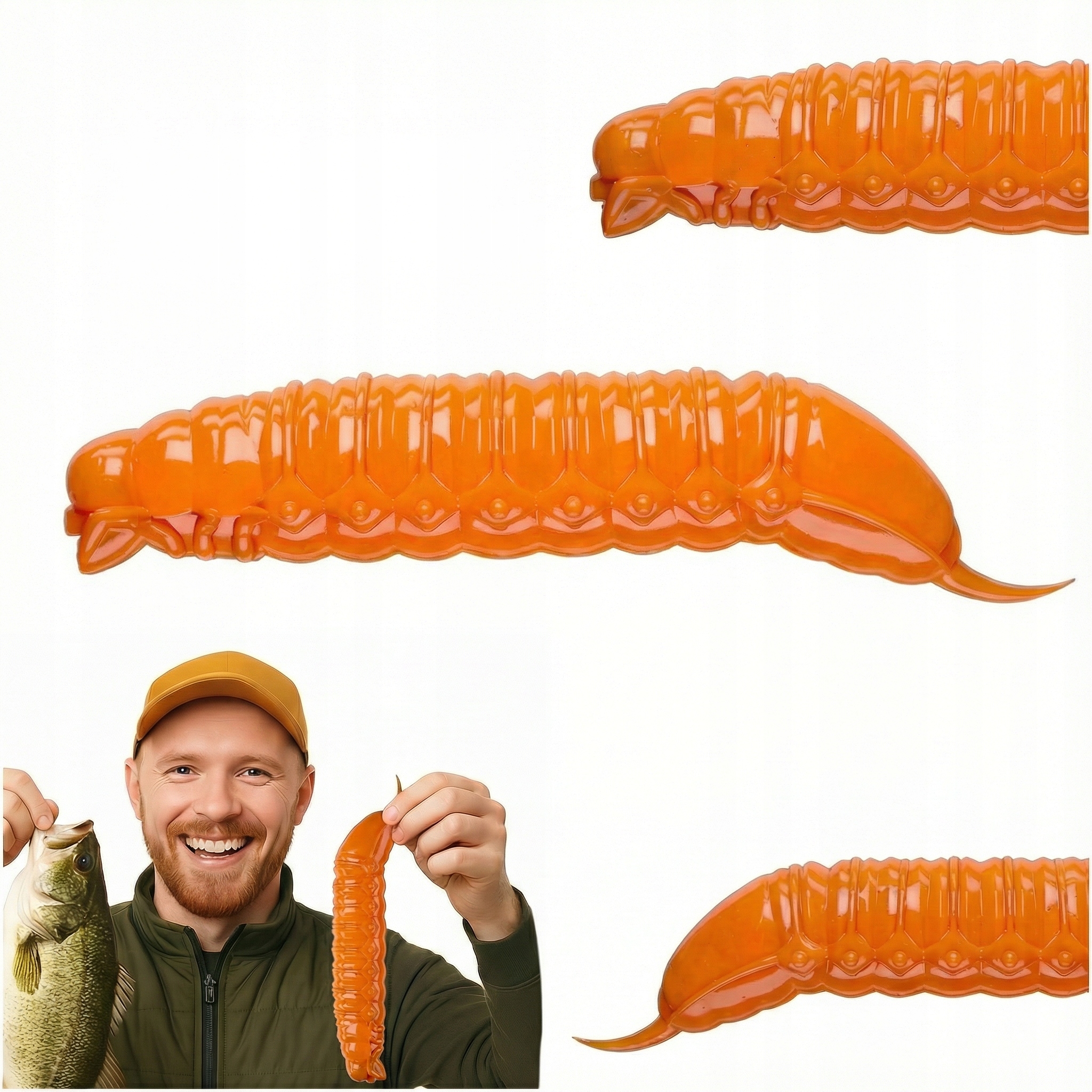 Przynęta Robak Guma Libra Lures Goliath 45MM 011 Hot Orange Ser 8 Sztuk