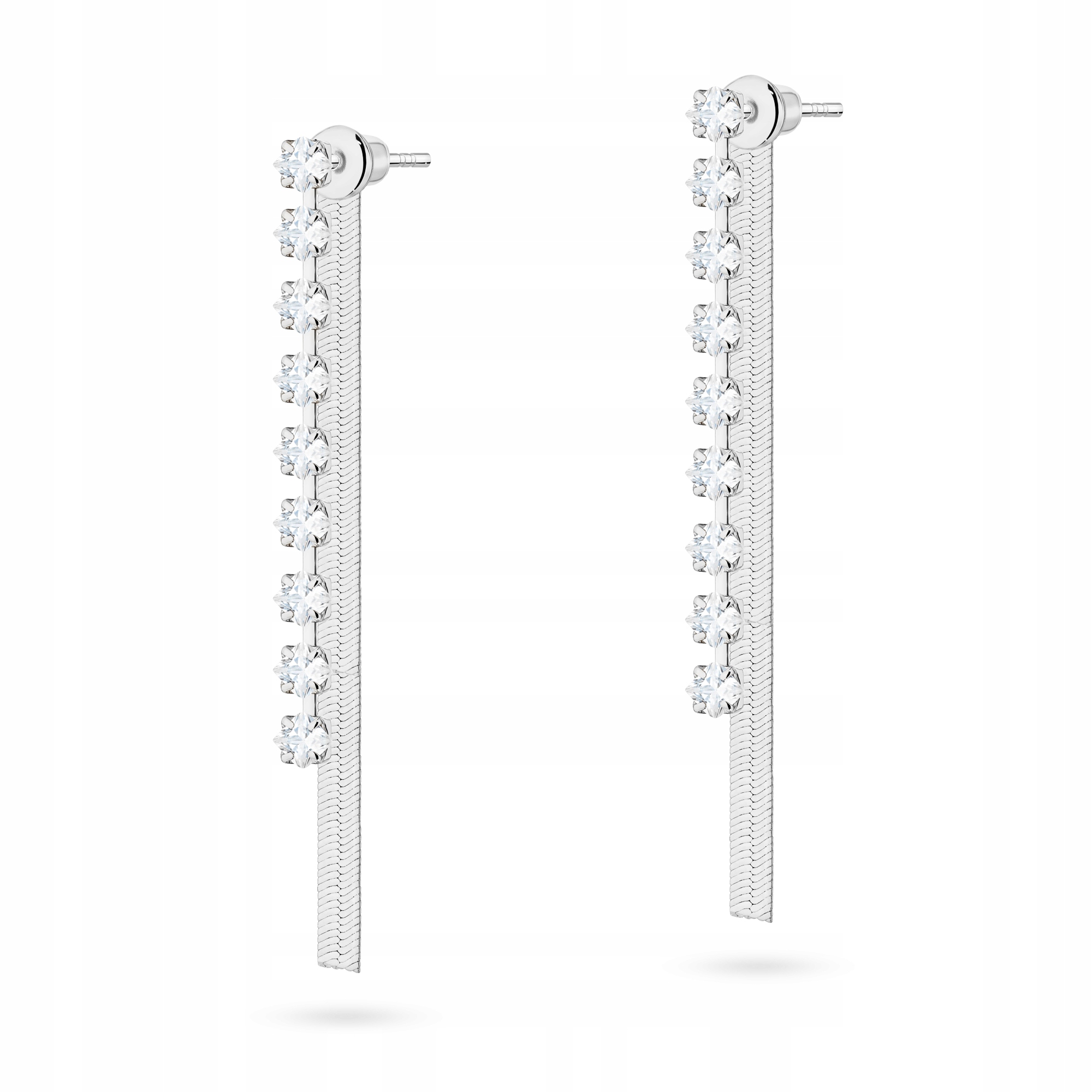 Stříbrné Náušnice Dámské na tyč ryzost 925 Závěsné se Zirkony Krabička