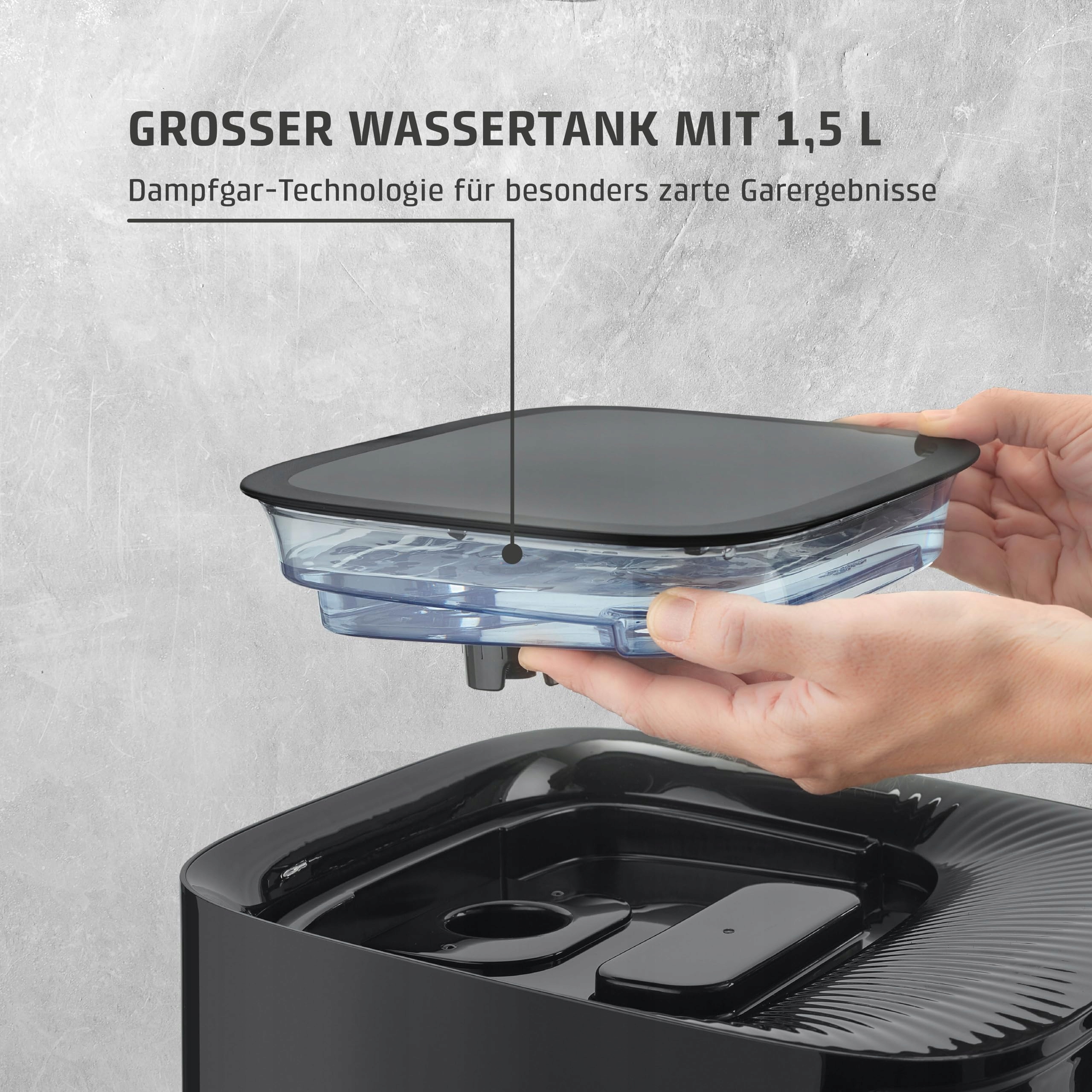 CASO AirFry Steam 700 Frytkownica Beztłuszczowa Parowar 7L Czarna — miniatura 5