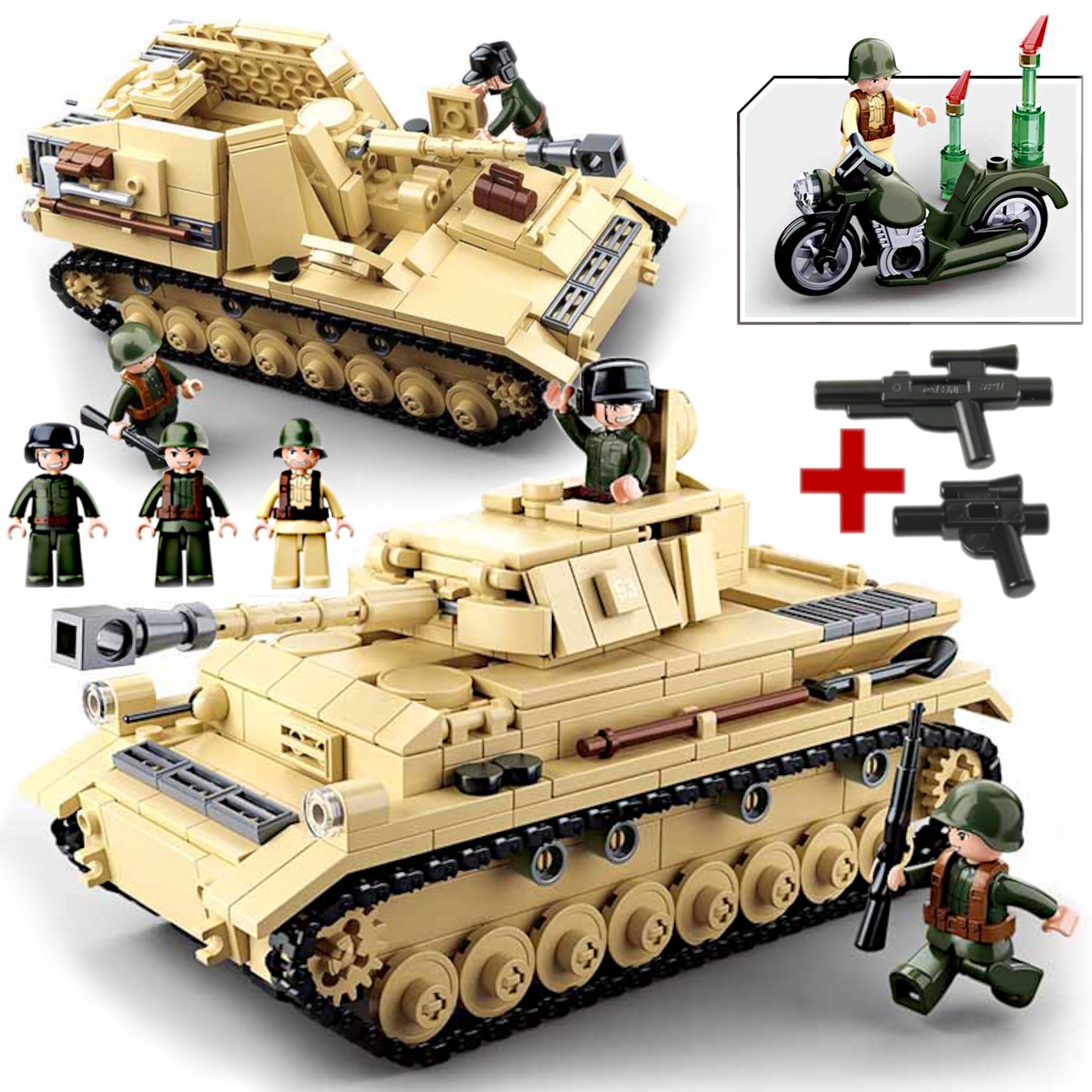 Stavebnice Německý Tank Pzkpfw IV Nashorn 2V1 Wwii German Armáda+lego Zbraň