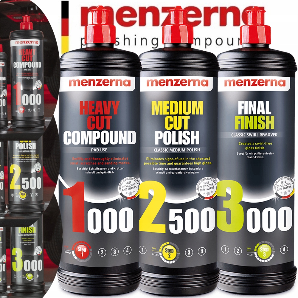НАБОР ПОЛИРОВАЛЬНЫХ ПАСТ MENZERNA 1000 2500 3000 PRO