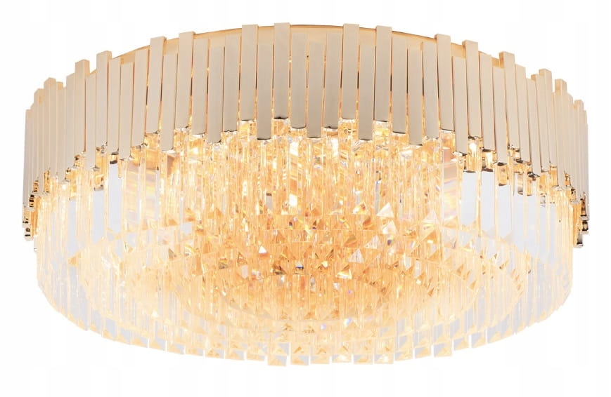 Złota lampa sufitowa z kryształkami do salonu Trend 60cm 15xE14 Maxlight