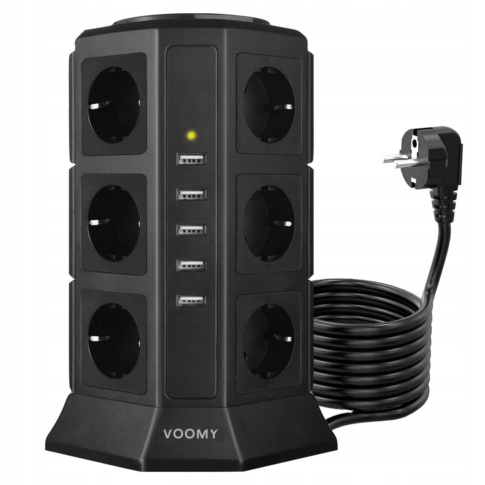 Voomy Power S12 – Listwa Zasilająca Wieża 12 Ac & 5 Usb-a -2500W Czarny