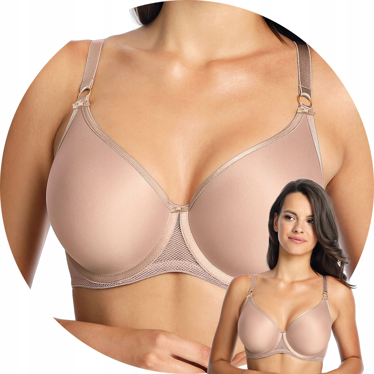 Gaia 1082 Gaia mokka 80D Vyztužená podprsenka