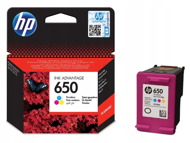 Tusz Hp Tusz Hp 650 kolorów CZ102AE CZ101AE Trójkolorowy