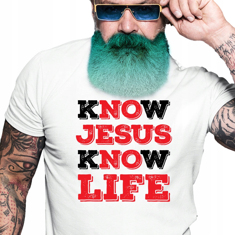 

Know Jesus Know Life Śmieszny tshirt Religijna M