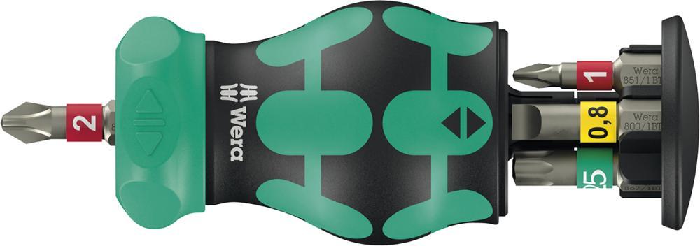 Držák bitů se zásobníkem 6 ks Ph, Torx, plochý Kk Stubby RA1 Wera