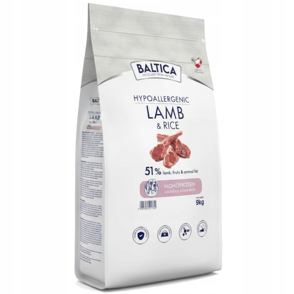 Baltica Adult Lamb & Rice Jagnięcina Z Ryżem M 9kg Srednie Rasy