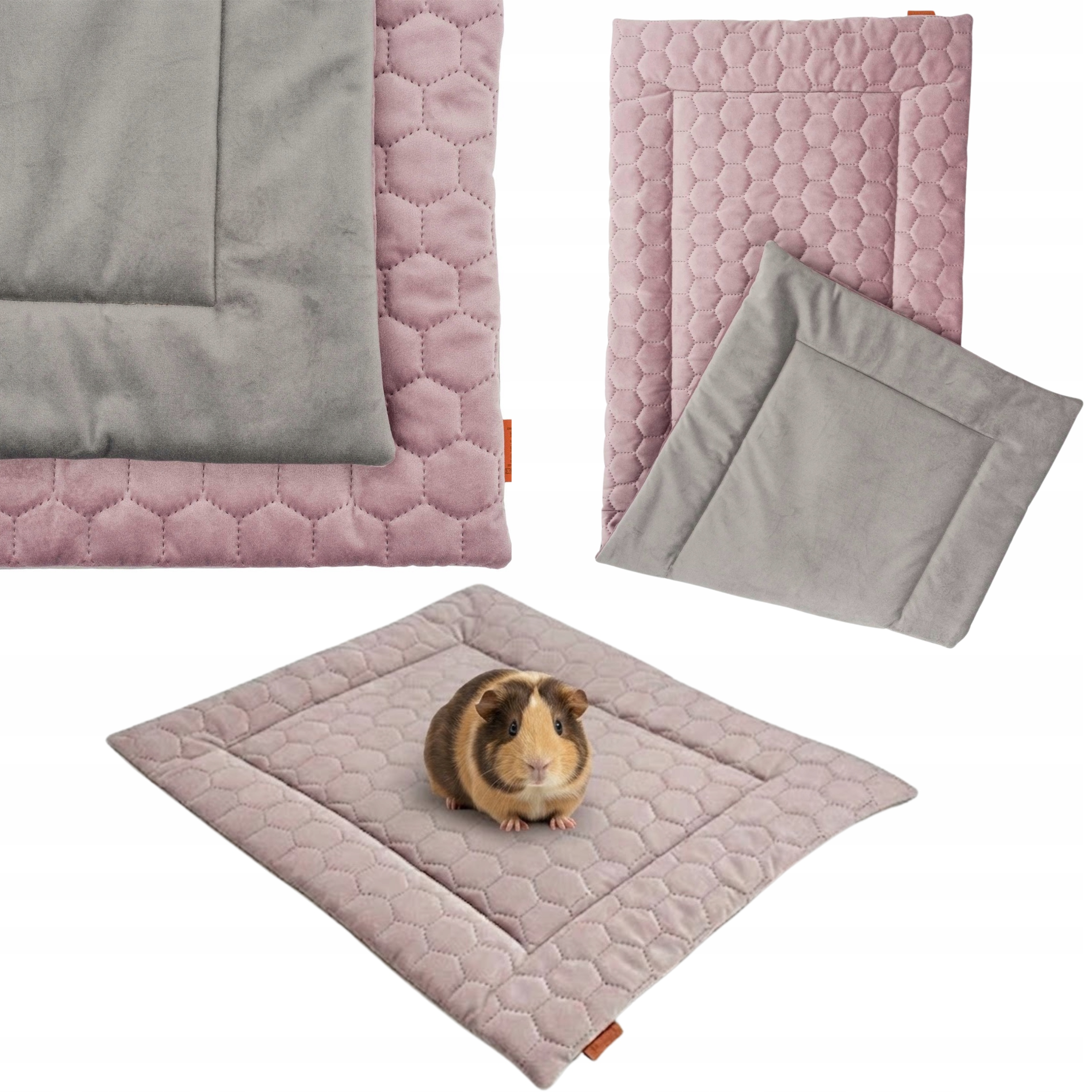 Podložka Matrace do klece pro králíka Myš Hlodavec 100x40 cm uKory Růžová Šedá