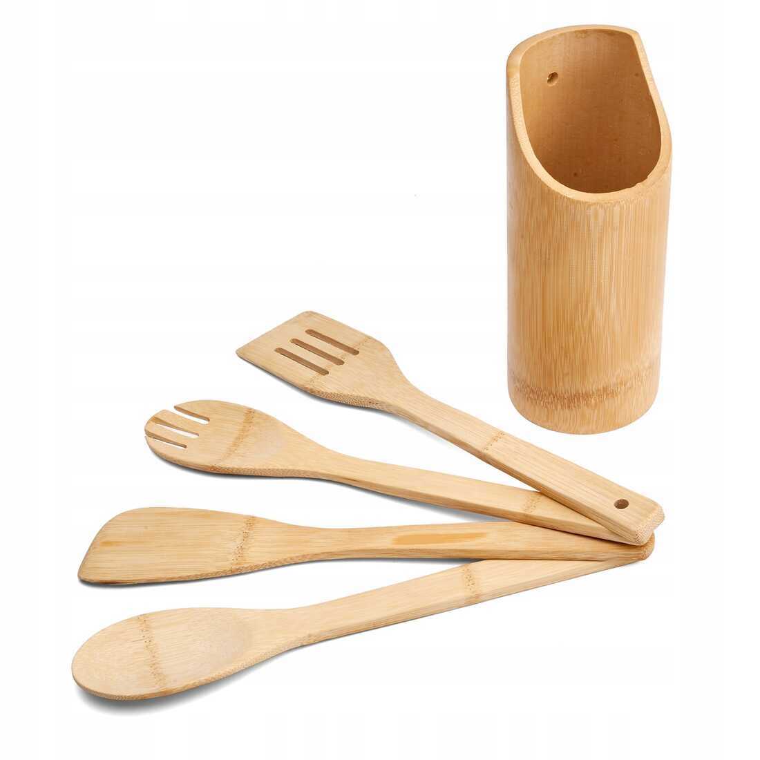 

Zestaw 4 Przyborów Bambusowych Z Pojemnikiem Tadar