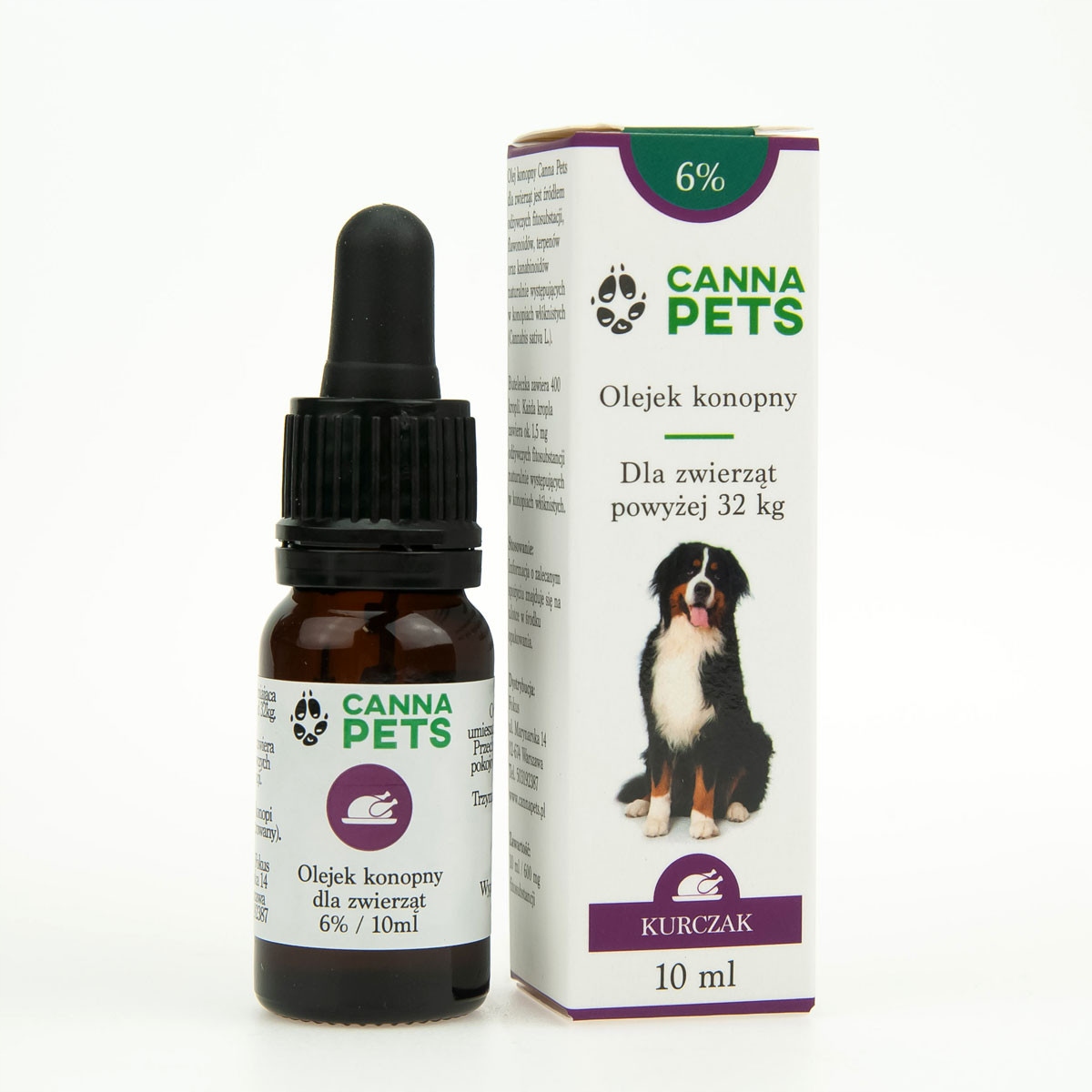 Konopný Olej Cbd 6% Pro Zvířata, Kuřecí Příchuť 10 ML Kapky