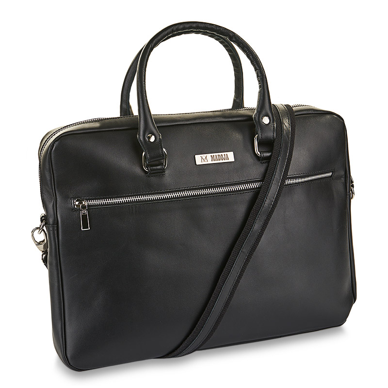 Kožená taška na notebook, prostorná, unisexová, na rámu ruky Madoja