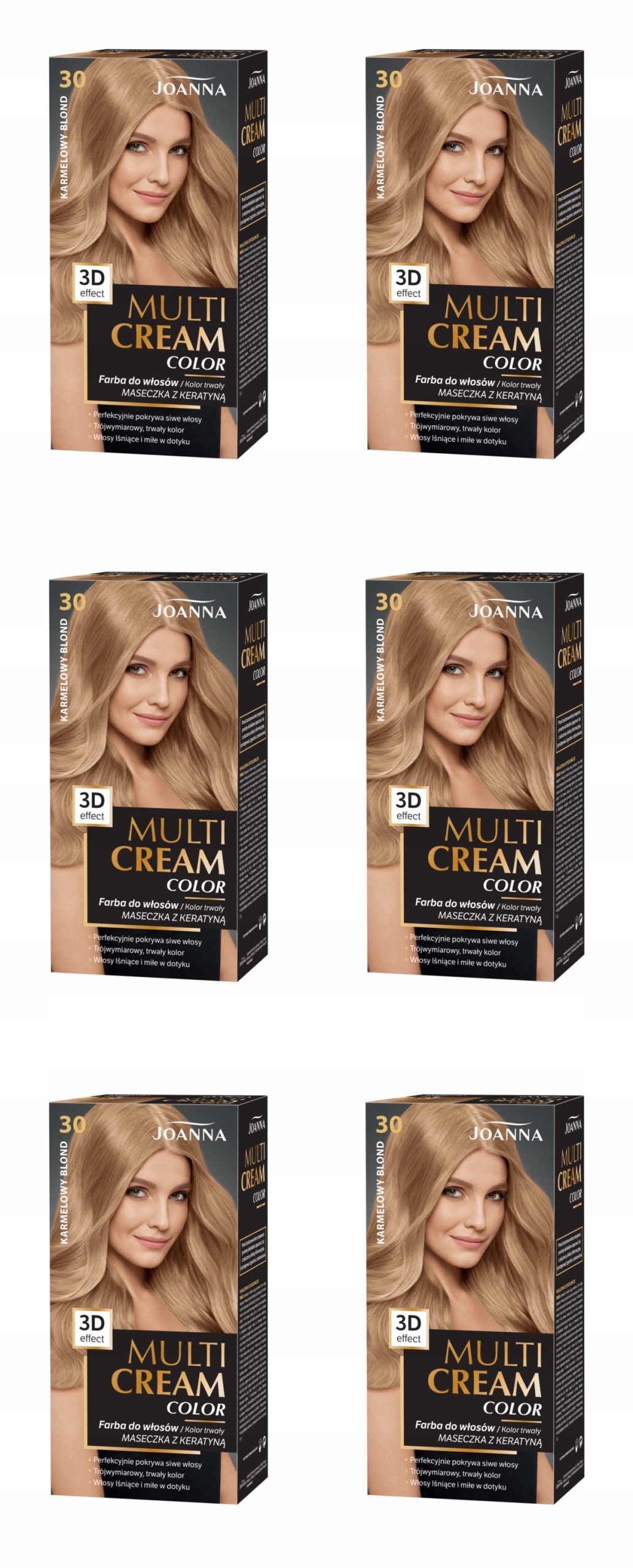 Joanna Multi Cream barva 30 karamelová blond, 6 Ks