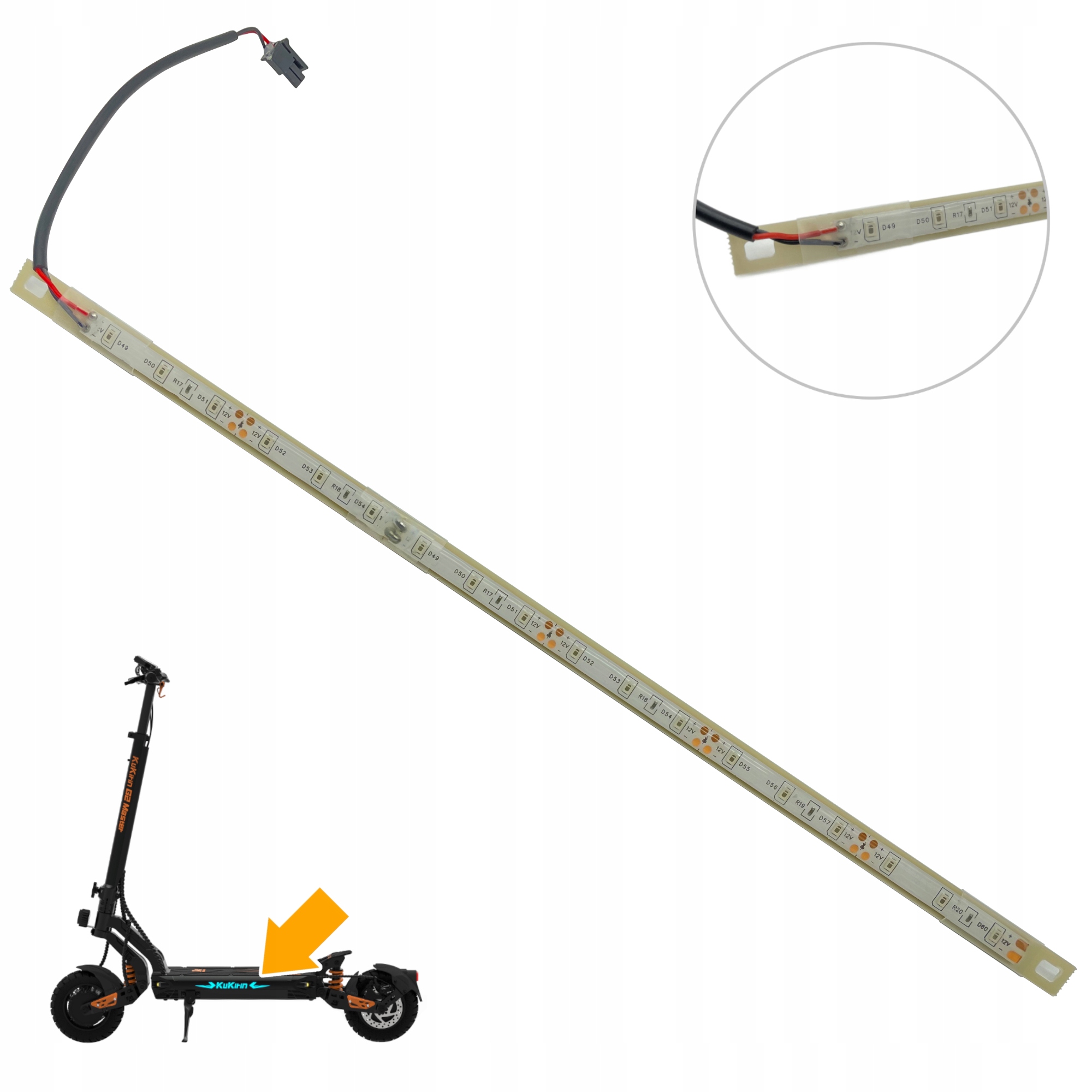 Boční Led světlo pro koloběžku KuKirin G2 Master