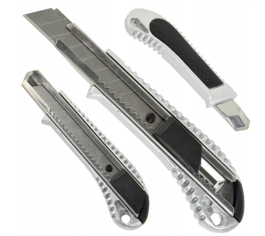 METALOWY NÓŻ NOŻYK DO TAPET OSTRZE ŁAMANE 18 MM