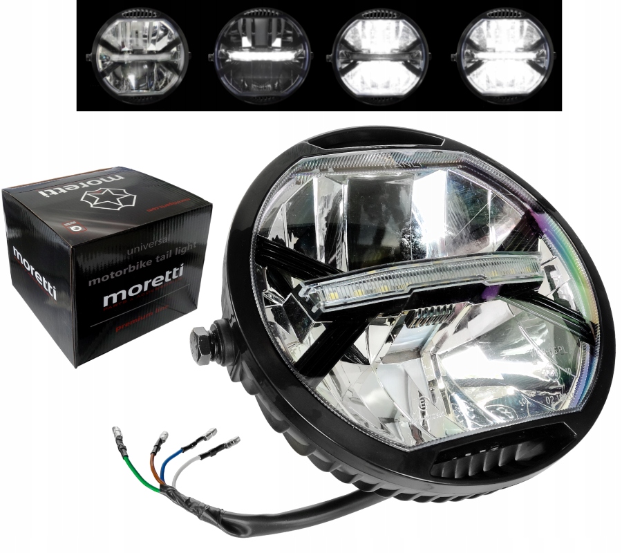 LEDOWY Reflektor, LAMPA LED, TUNING, CZOPER, Chopper Cafe racer