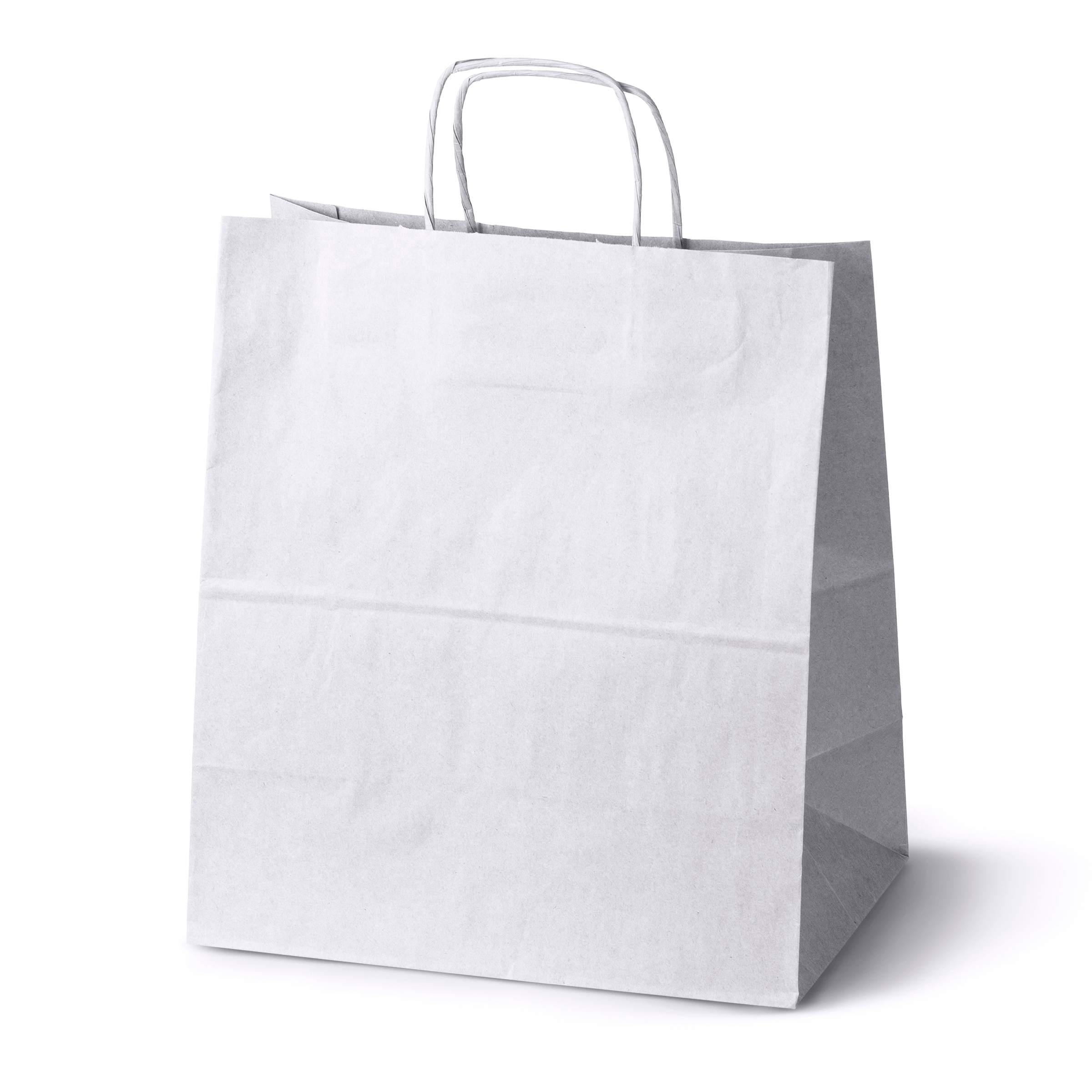 Zestaw 50 szt. Torby Papierowe 34x20x33 cm Białe Prezentowe Zakupowe