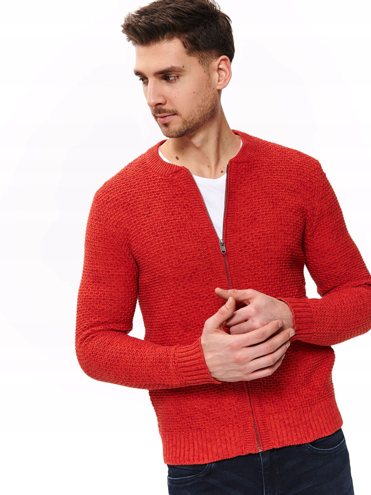 

M8104 Top Secret Pomarańczowy Sweter Kardigan _L