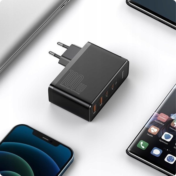 Ładowarka BASEUS GaN2 PRO 100W 2x USB-C/USB PD QC4 + Kabel USB-C Stan opakowania oryginalne