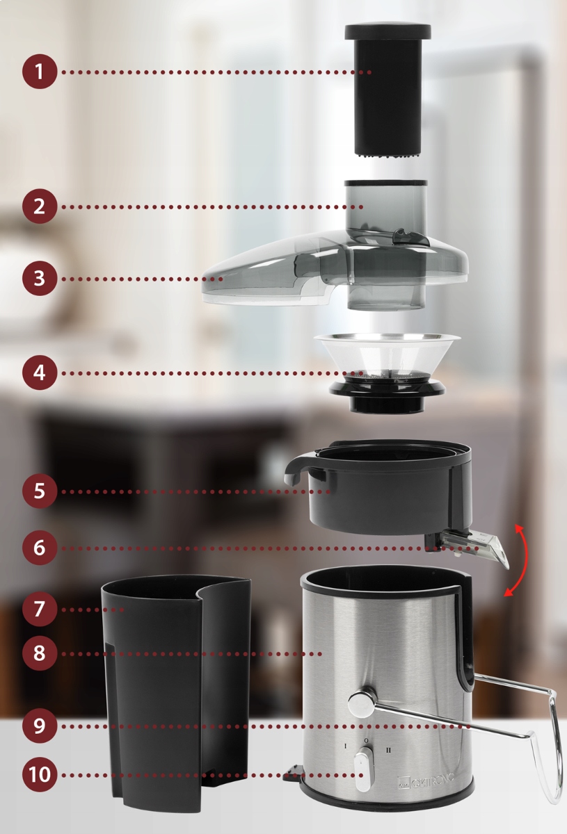 NIEMIECKA SOKOWIRÓWKA SOKOWNIK METALOWA INOX CAŁE OWOCE CLATRONIC Marka Clatronic