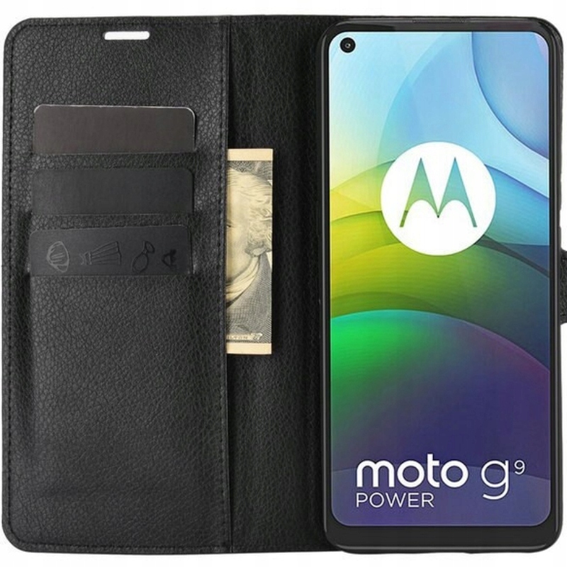 

Etui Z Klapką Portfel Litchi Do Moto G9 Power