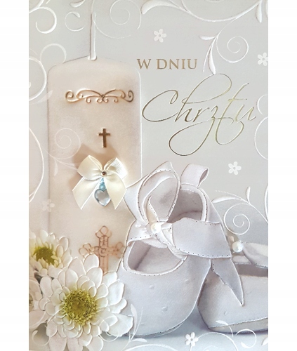 

Na Chrzest Kartka Pamiątka z życzeniami lux M670