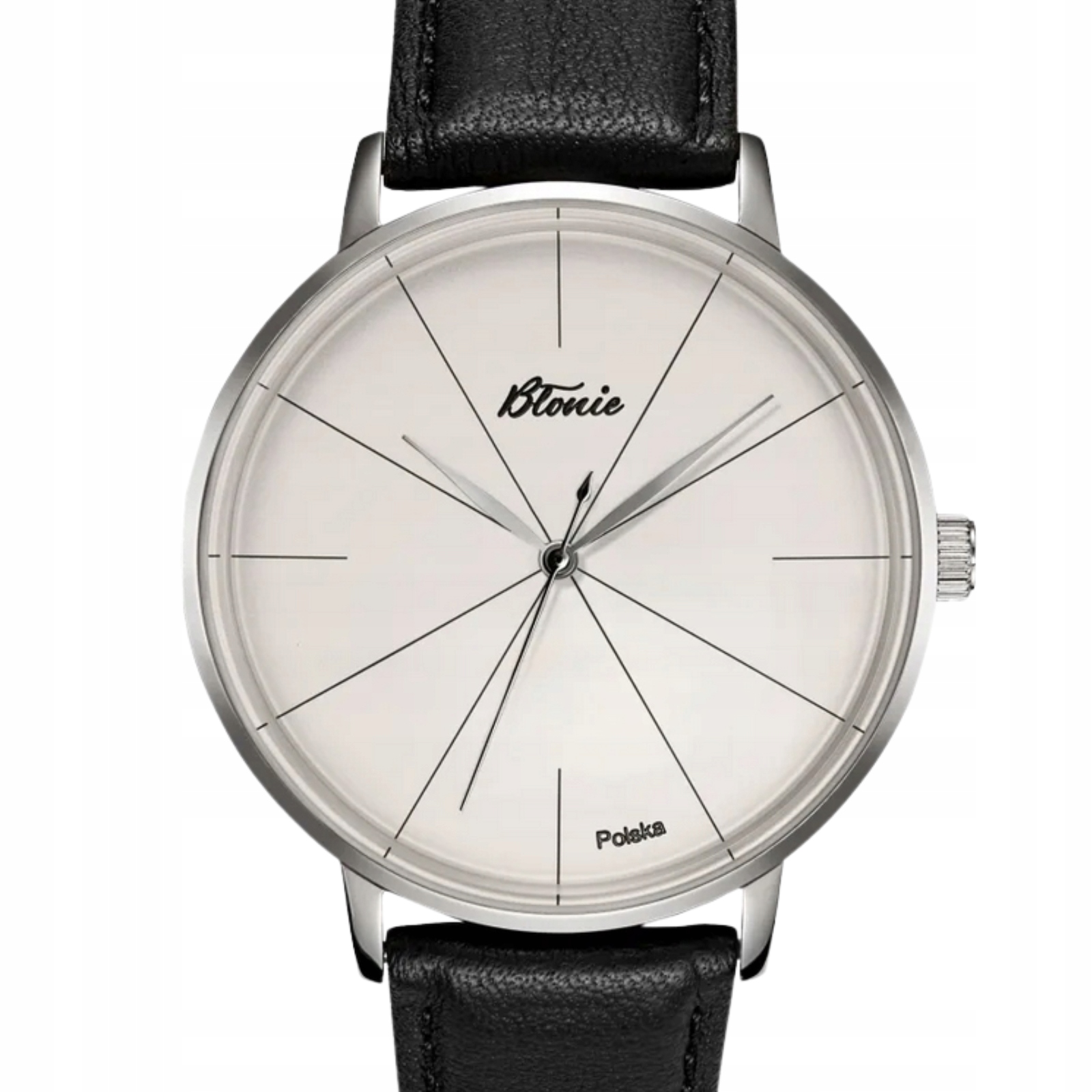 Pánské hodinky Błonie Zodiak Zebra Bílý ciferník Kožený řemínek 42 mm