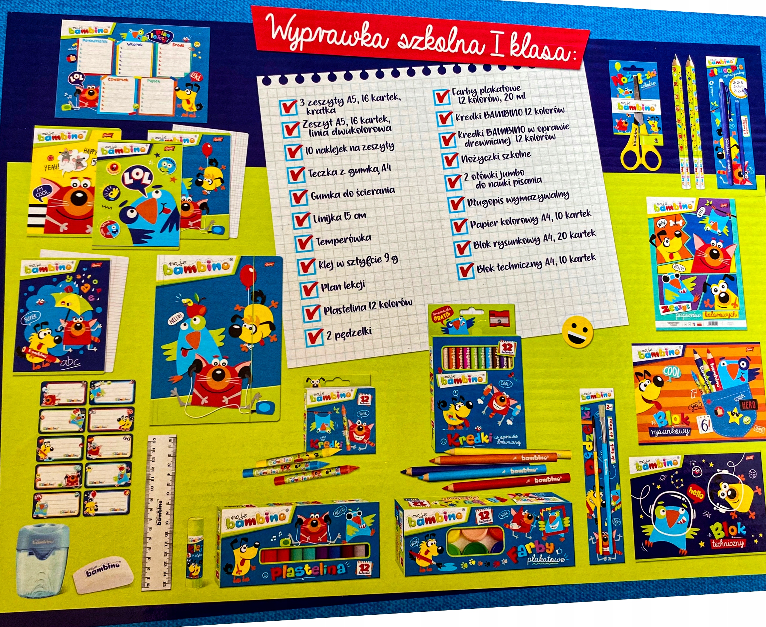 WYPRAWKA SZKOLNA DLA PIERWSZOKLASISTY + PLECAK XXL Rodzaj ołówkowe