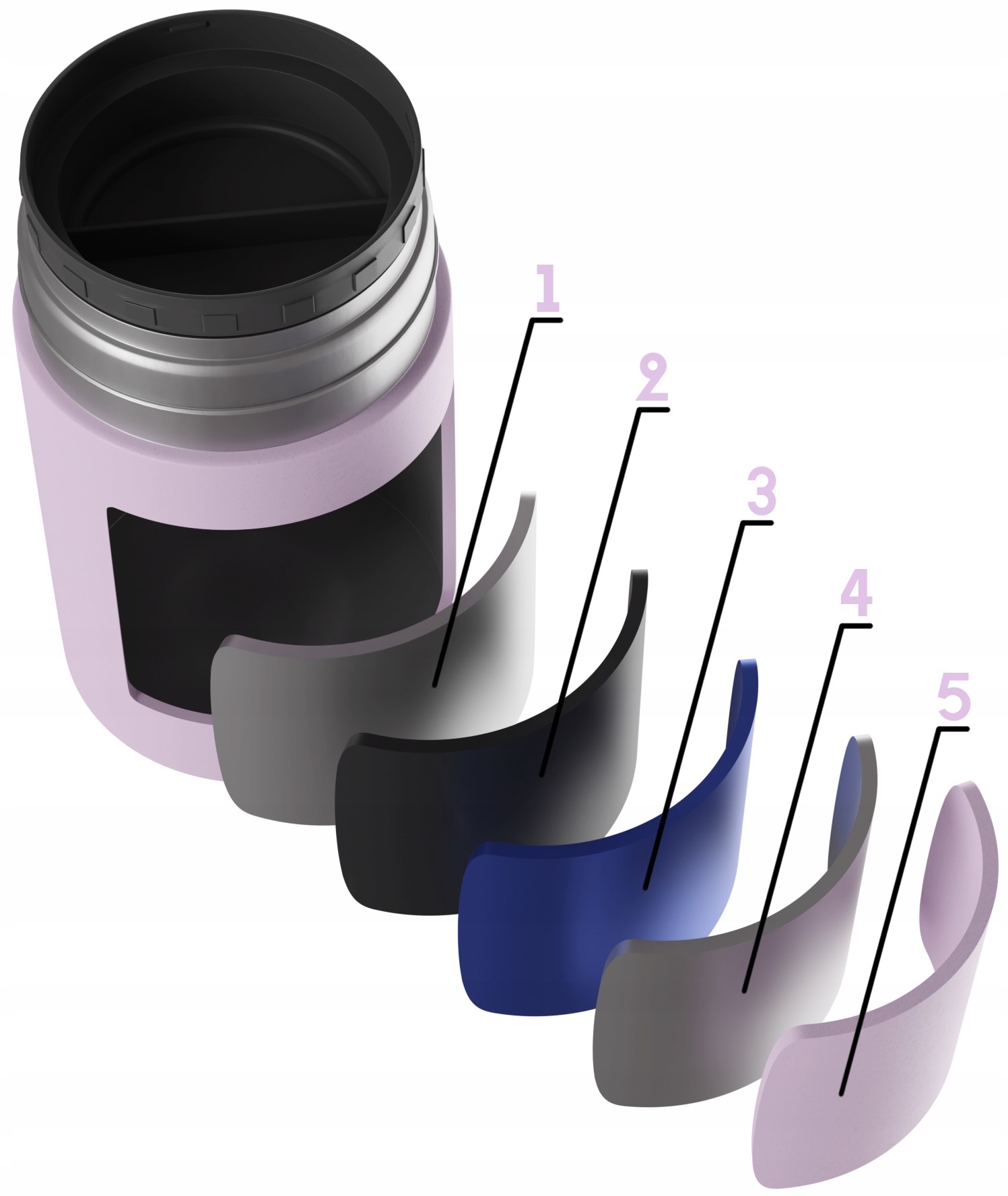 Termos obiadowy na zupę żywność Stalowy Miowi 450 ml Łyżka Różowy Materiał stal nierdzewna