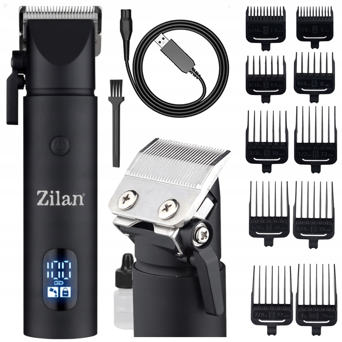 Maszynka Do Strzyżenia Trymer Do Brody Włosów Barber Usb Zilan Quera 11W1