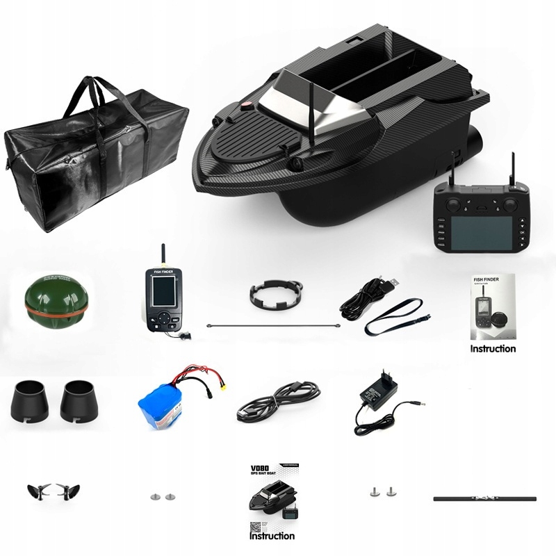 Návnadová Loď Flytec V080 Gps Auto Návrat Echosonda 1X 20000 Mah