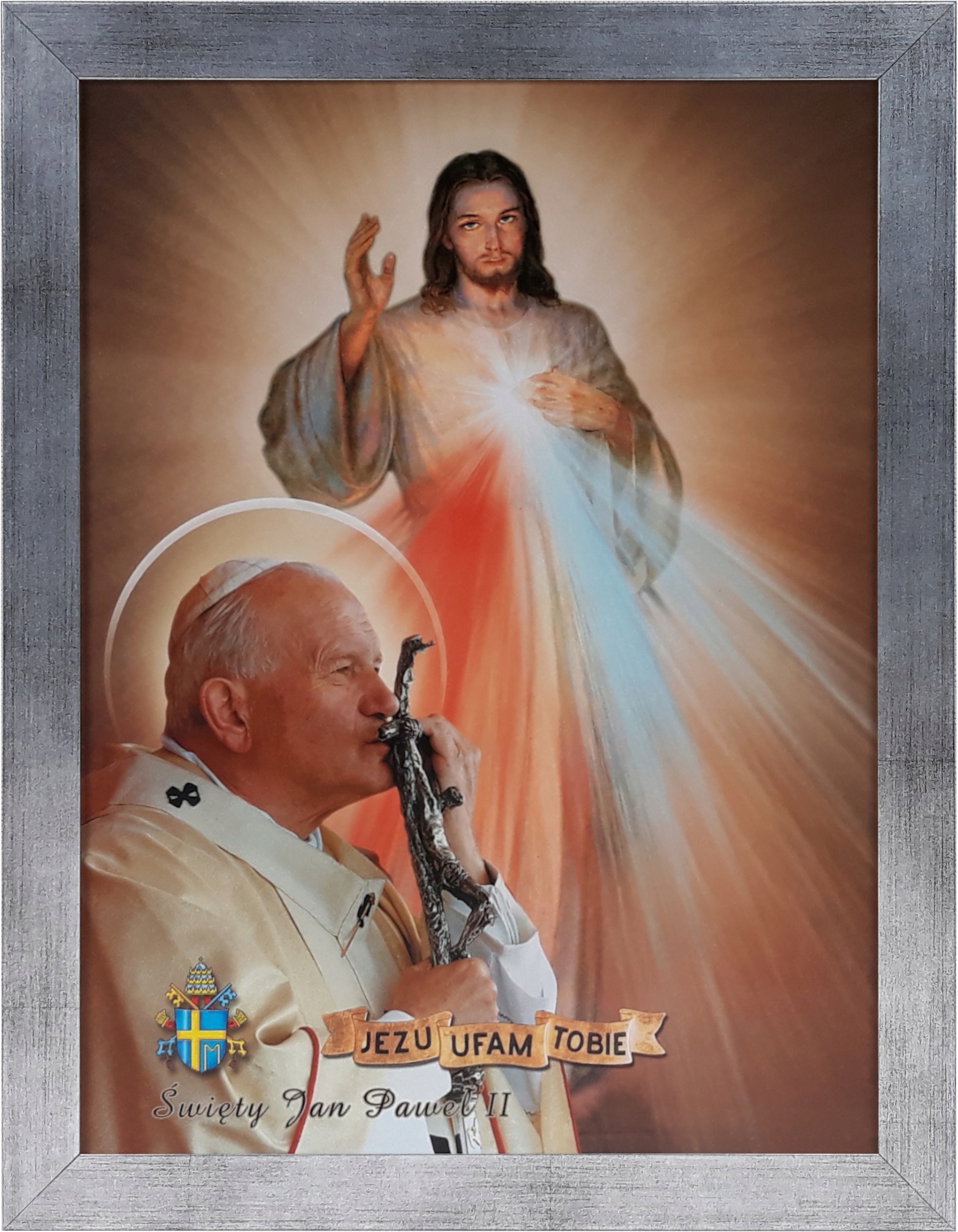 

Obraz 45x35 Jezus Jezu Ufam Tobie Srebrna Rama