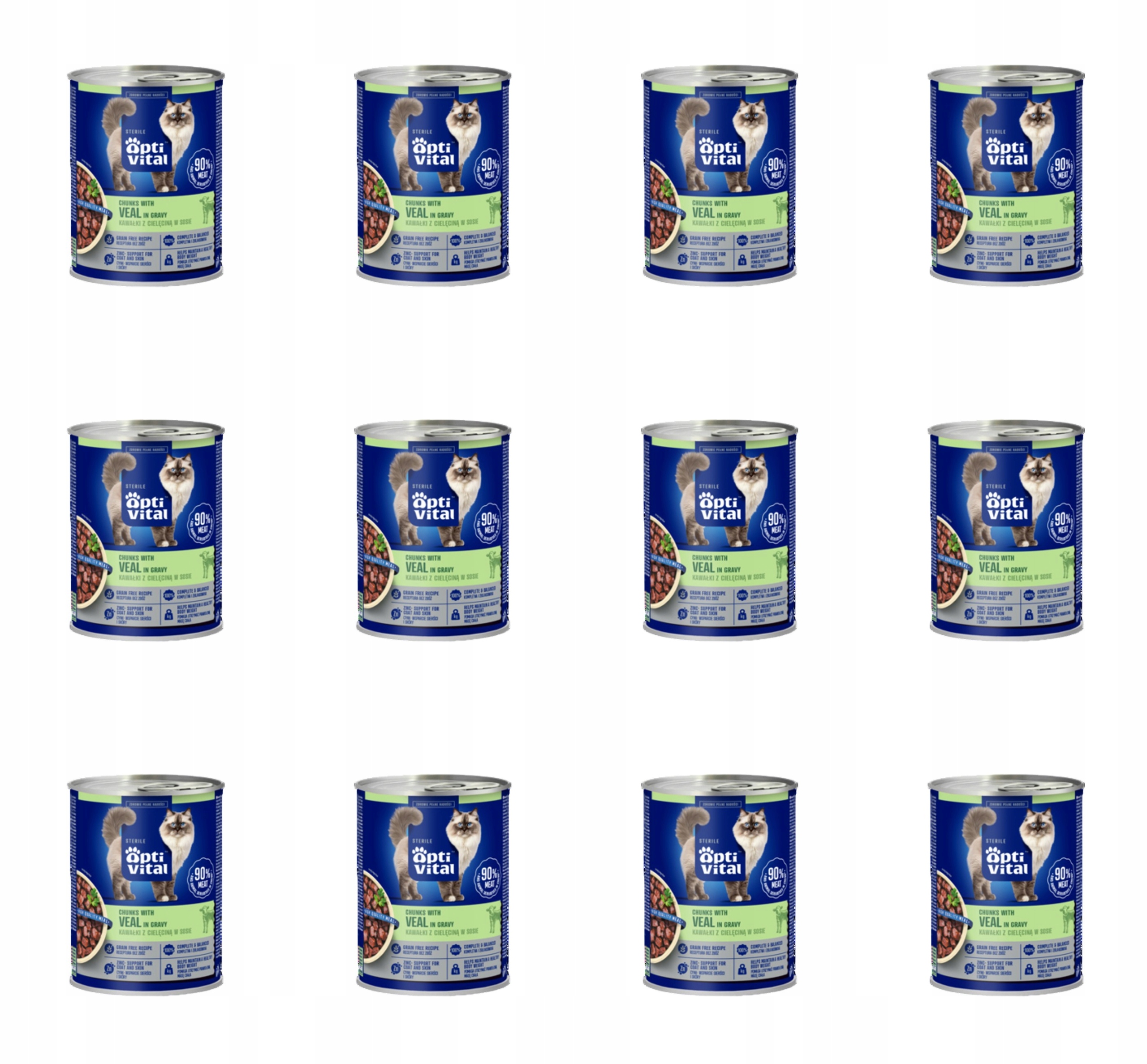 OptiVital krmivo pro sterilizované kočky telecí maso 415 g X12