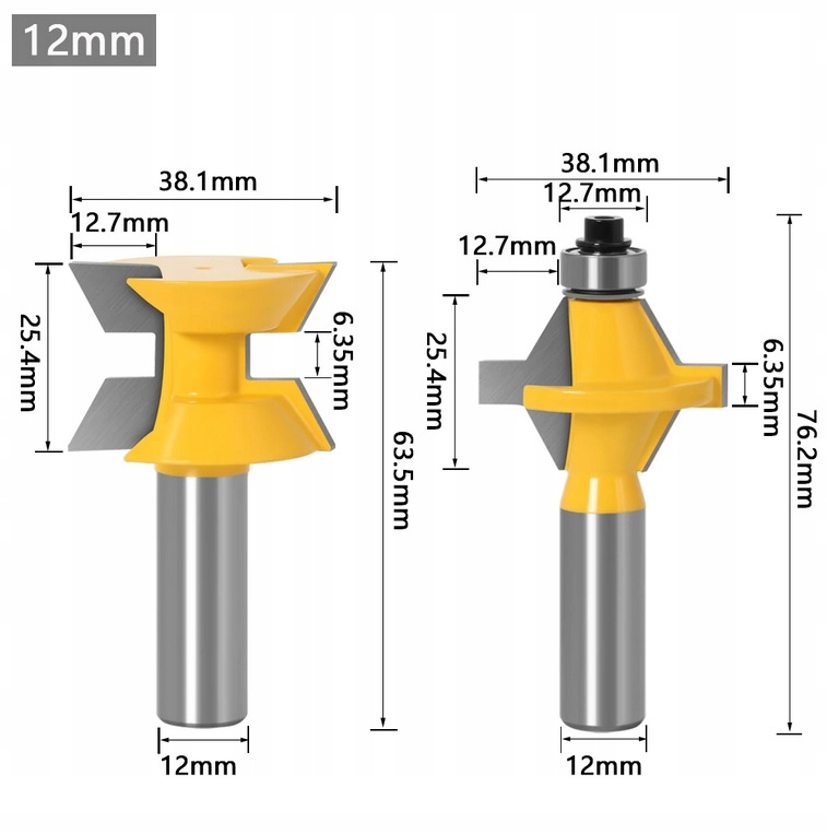 Frezy do łączenia na pióro wpust 12mm nowy wegl.C3