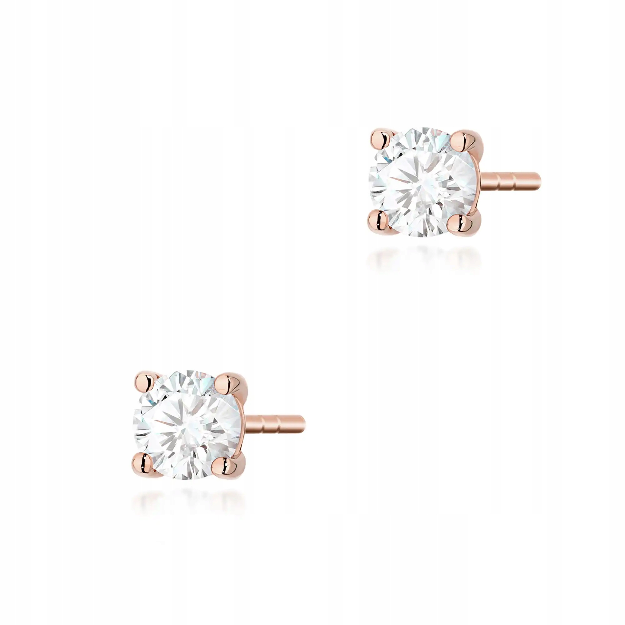 Náušnice ze zlata 585 laboratorní diamant 0.30 ct růžové zlato elegantní
