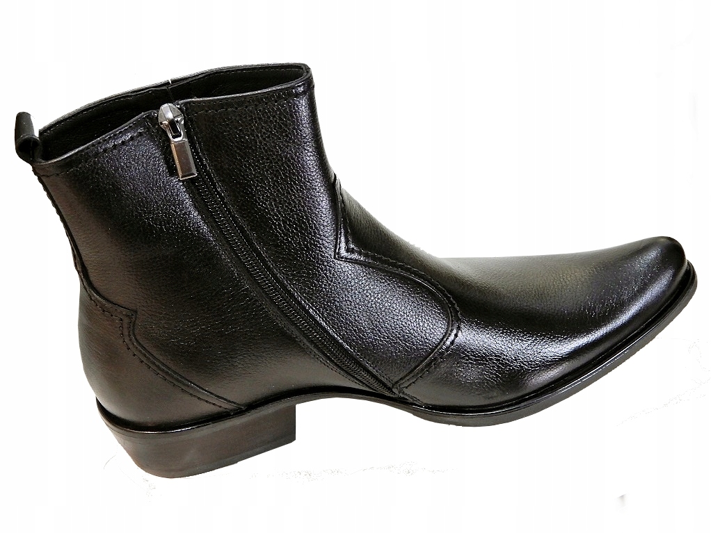 KOWBOJKI MĘSKIE SKÓRA NATURALNA CAŁOROCZNE NA ZAMEK chopper 43 cz Marka inna