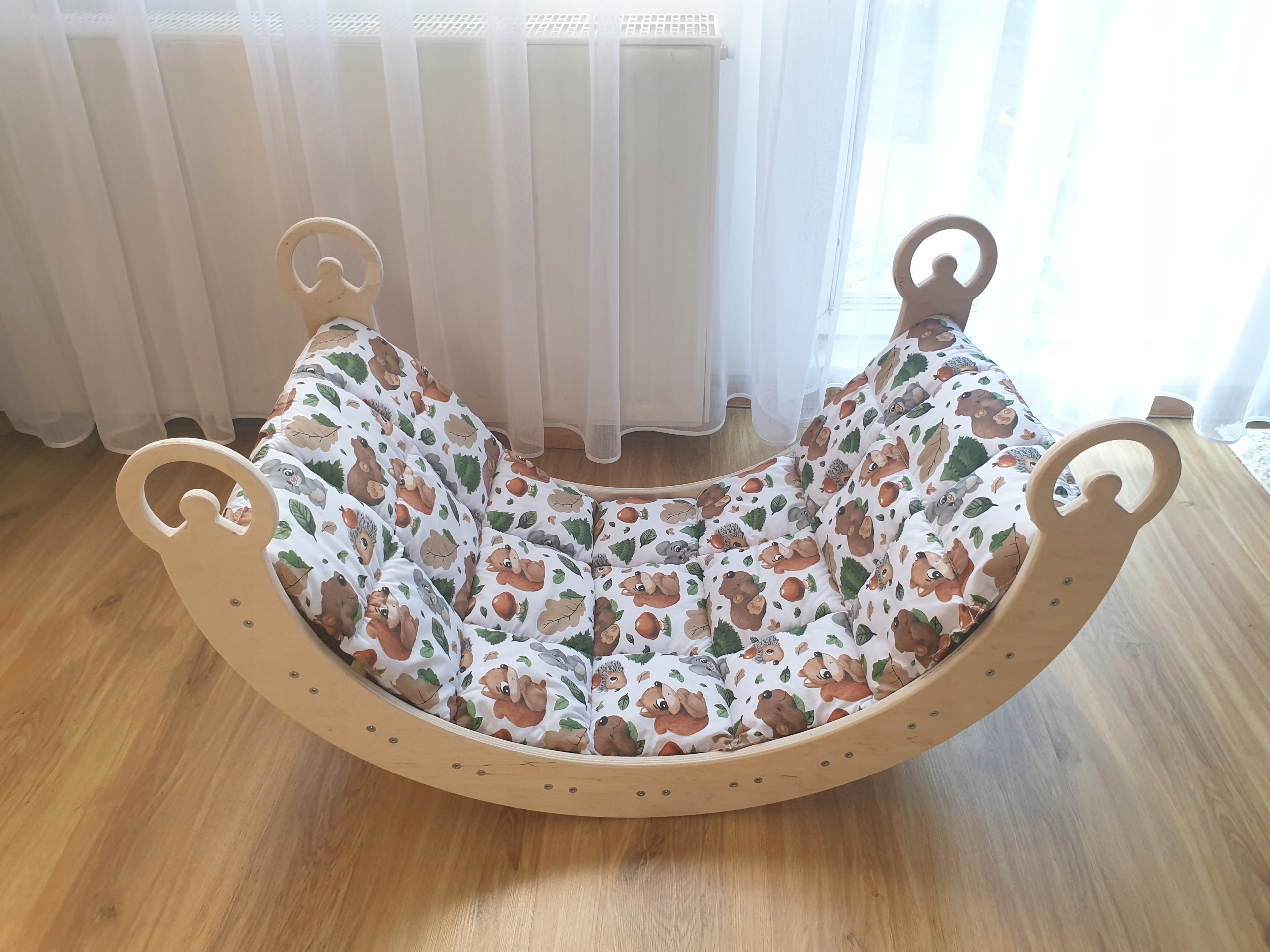 Bujak drewniany z poduszką Zielony las rocker bujaczek huśtawka pomost EAN (GTIN) 5903816604323