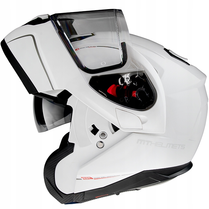 KASK SZCZĘKOWY MT ATOM BIAŁY Z BLENDĄ r. XL Rozmiar XL